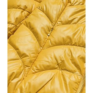 Žlutá krátká oboustranná dámská bunda pro přechodné období (M832A) Žlutá S (36)