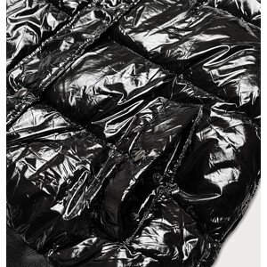 Černá lesklá dámská bunda s kapucí (739ART) černá XL (42)