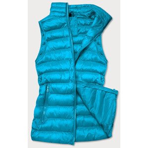 Světle modrá krátká dámská prošívaná vesta (23077-243) Modrá L (40)