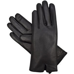 Semiline Dámské kožené antibakteriální rukavice P8200 Black L