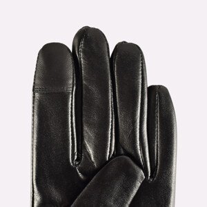 Semiline Dámské kožené antibakteriální rukavice P8205-0 Black XL