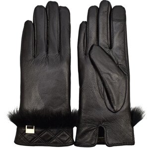 Semiline Dámské kožené antibakteriální rukavice P8208 Black XL