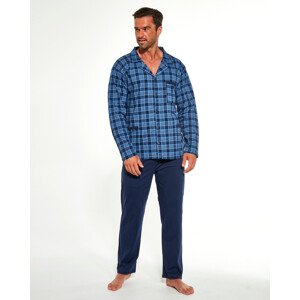 Pánské rozepínací pyžamo  3XL5XL tmavě modrá 4XL model 17009449 - Cornette