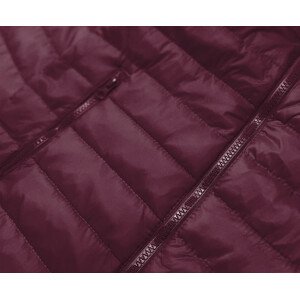 Lehká dámská prošívaná bunda v tmavé vínové bordó barvě model 17050598 Červená S (36) - J.STYLE