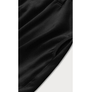 Krátké černé teplákové šaty s kapucí model 17059022 černá S (36) - LHD