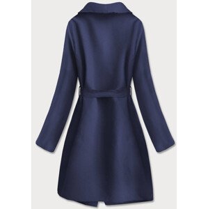 Tmavě modrý dámský minimalistický kabát (747ART) tmavě modrá jedna velikost