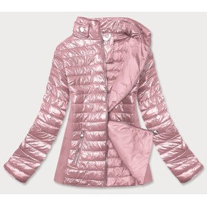 Růžová dámská lesklá bunda (7210-52) Růžová 48