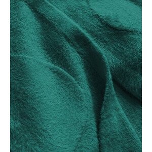 Dlouhý zelený vlněný přehoz přes oblečení typu "alpaka" s kapucí (908) Zelená jedna velikost