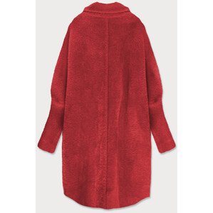 Dlouhý červený vlněný přehoz přes oblečení typu "Alpaka" (7108) Červená jedna velikost