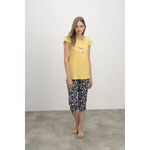 Dámské 3/4 pyžamo 16200 - Vamp M žlutá a černá