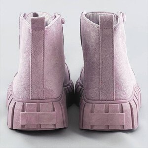 Šněrovací boty ve vřesové barvě z imitace semiše (XA057) fialová XL (42)