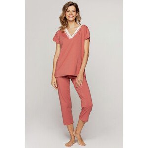 Dámské pyžamo model 17181625 3XL - Cana Barva: LEHKÁ TERAKOTA, Velikost: XXXL