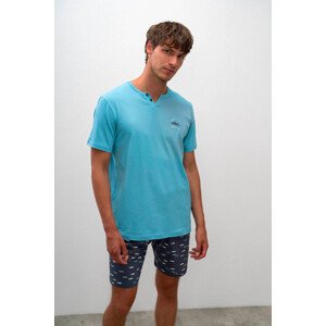 Pánské krátké pyžamo model 17188742  M Modrá - Vamp