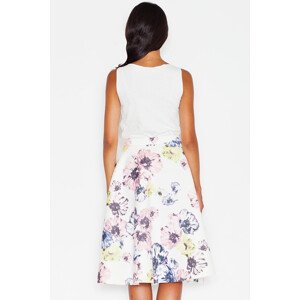 Dámská sukně model 17188768  XL42 bílé s květinovým vzorem - Figl