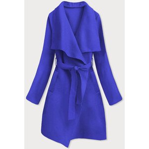 Minimalistický modrý dámský kabát (747ART) Barva: Modrá, Velikost: ONE SIZE