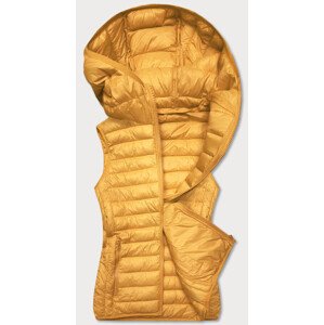 Žlutá prošívaná dámská vesta s kapucí (13072-333) Žlutá L (40)