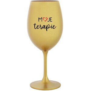 MOJE TERAPIE - zlatá sklenice na víno 350 ml