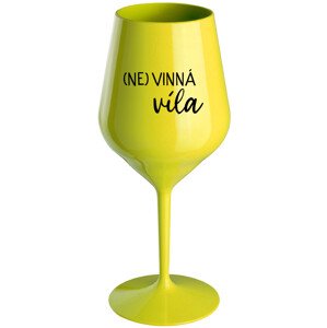 (NE)VINNÁ VÍLA - žlutá nerozbitná sklenice na víno 470 ml