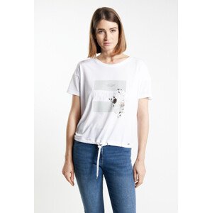 Monnari Trička Dámské tričko s ozdobným panelem White L