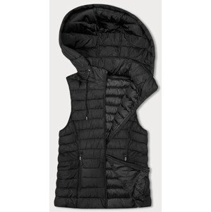Černá dámská prošívaná vesta s kapucí (16M9150-392) černá XL (42)