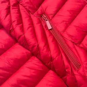 Červená prošívaná dámská bunda pro přechodné období (5M783-270) červená XL (42)