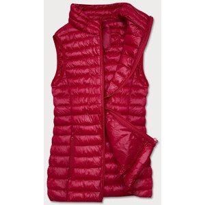 Krátká prošívaná dámská vesta v bordó barvě (5M702-6) Červená XL (42)