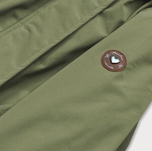 Dámská bunda v khaki barvě s kapucí (CAN-563) Barva: odcienie zieleni, Velikost: XXL (44)
