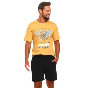 Pánské pyžamo Charles žluté s kompasem Barva: žlutá, Velikost: XL