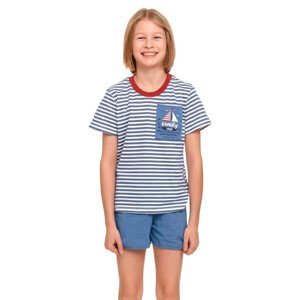 Dětské pyžamo Family Trip modré s lodičkou Barva: modrá, Velikost: 110/116