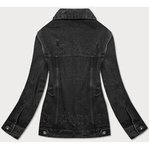 Černá dámská džínová bunda s protrženími (34761A) Barva: odcienie czerni, Velikost: XS (34)