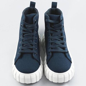 Tmavě modré šněrovací boty (XA060) Barva: odcienie niebieskiego, Velikost: XL (42)