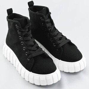 Černé šněrovací boty (XA060) Barva: odcienie czerni, Velikost: XL (42)