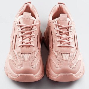 Růžové šněrovací tenisky na platformě model 17273246 Růžová XL (42) - SWEET SHOES