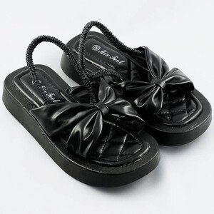 Černé sandály na platformě (CM-58) Barva: odcienie czerni, Velikost: XL (42)