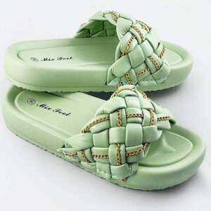 Zelené dámské pantofle se páskem a řetízkem XL (42) model 17352314 - Mix Feel