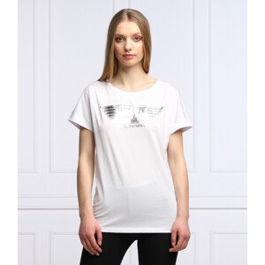 Dámské triko s krátkým rukávem   bílá  model 17387151 - Emporio Armani Velikost: L, Barvy: bílá-potisk