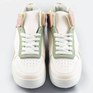 Bílo-pastelové kotníkové dámské tenisky sneakers (WH2122) Barva: odcienie zieleni, Velikost: XL (42)