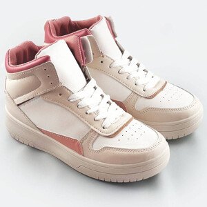 Béžovo-růžové kotníkové dámské tenisky sneakers (WH2122) Růžová XL (42)