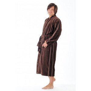 TERAMO pánské bavlněné kimono čokoládově hnědá - Vestis M dlouhý župan kimono hnědá 8859