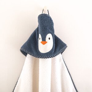 Ručník Zwoltex s kapucí Pingwinek White/Blue 90x90