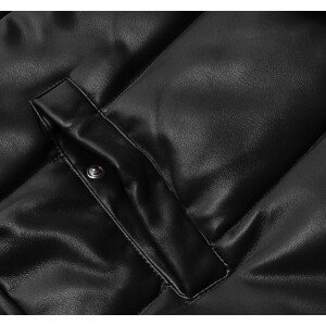 Teplá černá dámská vesta z eko kůže (D-3231-1) černá XL (42)
