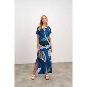 Dámské elegantní šaty 16421 - Vamp modrá mix S