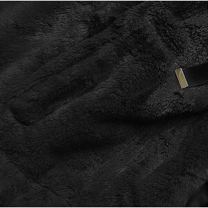 Krátká černá dámská kožešinová bunda (B8050-1) černá XL (42)