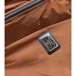 Dámská bunda v karamelové barvě s kapucí (B8105-12) Hnědá XXL (44)