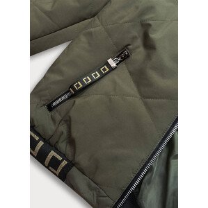 Dámská bunda typu "bomber" v khaki barvě (B8098-11) Barva: zielony, Velikost: XXL (44)