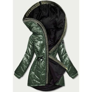 Zelená dámská bunda s ozdobným prošíváním (BR8101-10) zielony 50