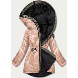 Béžová dámská bunda s ozdobným prošíváním (BR8101-101) Béžová XXL (44)