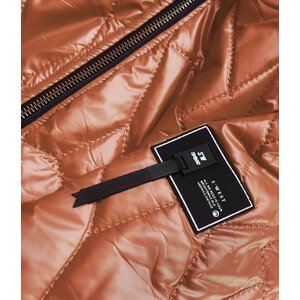 Dámská bunda v karamelové barvě s ozdobným prošíváním (BR8101-14) Hnědá XXL (44)