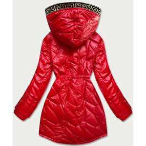 Červená dámská bunda s ozdobným prošíváním (B8092-4) Červená S (36)