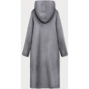Dlouhý šedý přehoz přes oblečení s kapucí (B6010-9) šedá XXL (44)